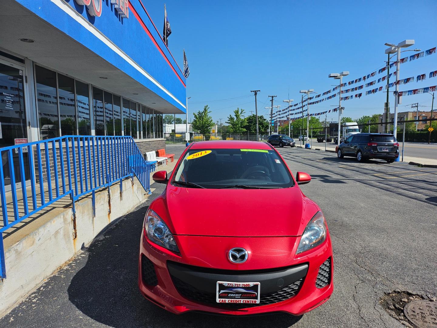 2013 RED Mazda MAZDA3 i Touring AT 4-Door (JM1BL1VP7D1) with an 2.0L L4 DOHC 16V engine, 5-Speed Automatic transmission, located at 7600 S Western Ave., Chicago, IL, 60620, (773) 918-3980, 0.000000, 0.000000 - Photo#2